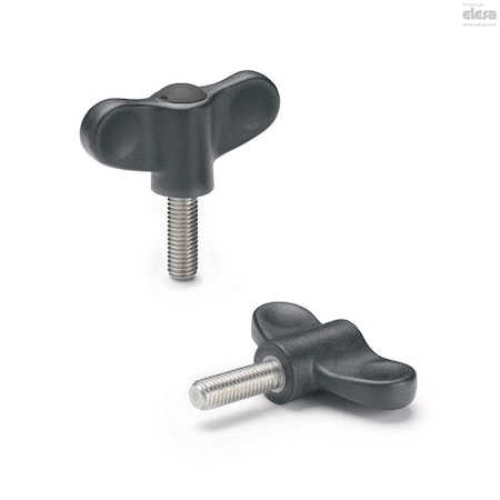 Elesa Thumb Screw, M10-30 Thread Size, Wing, Stainless Steel, 36 mm Head Ht, 30 mm Lg EWN-SST-p